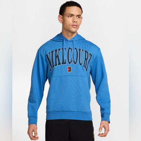 Nike Court Heritage Tennis Hoodie Dri-Fit Fleece Men's Small S Blue FQ2093-402 - Picture 10 of 16